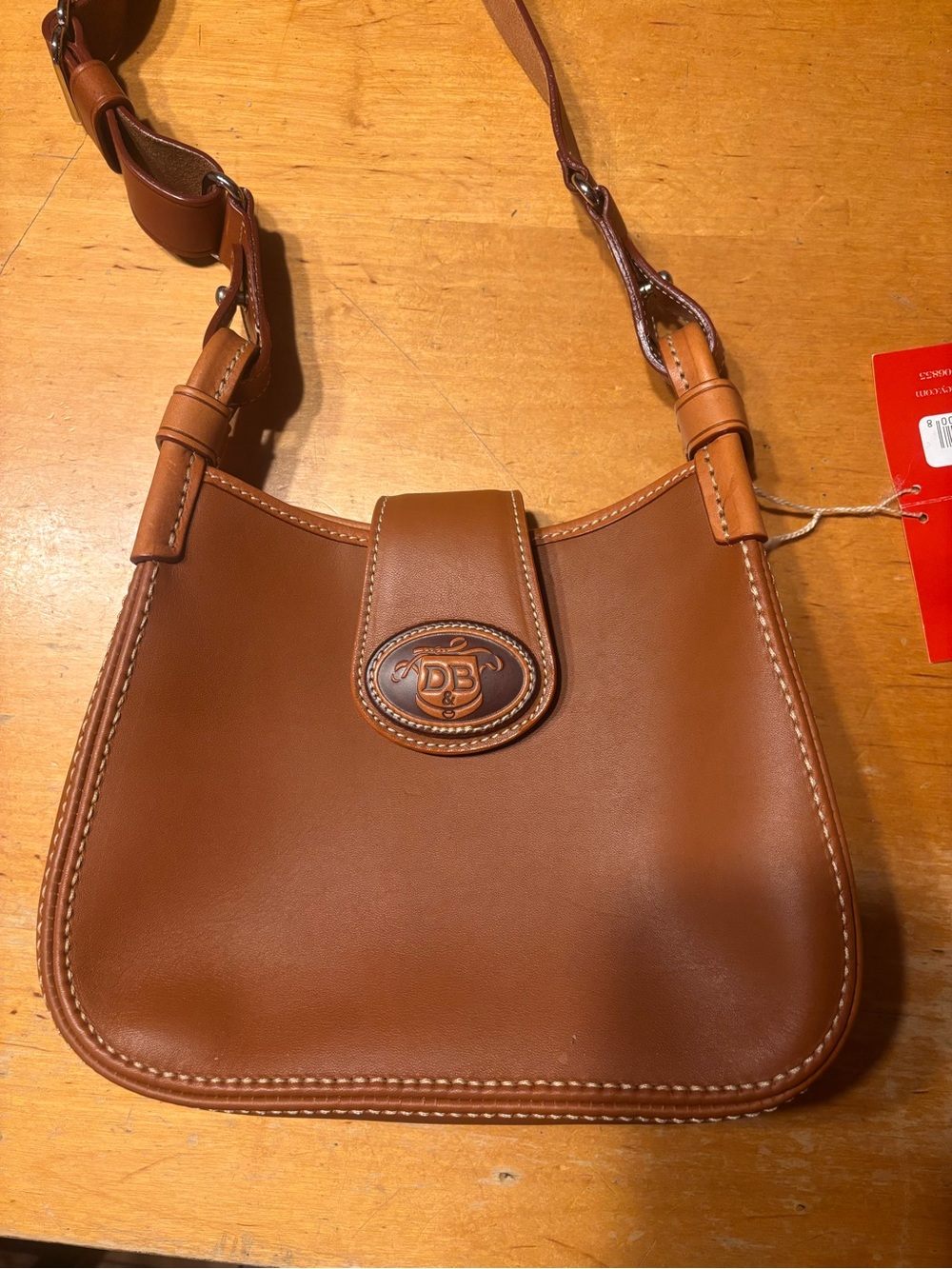 Dooney & Bourke Cognac Leather Shoulder Bag - Picture 2 of 7